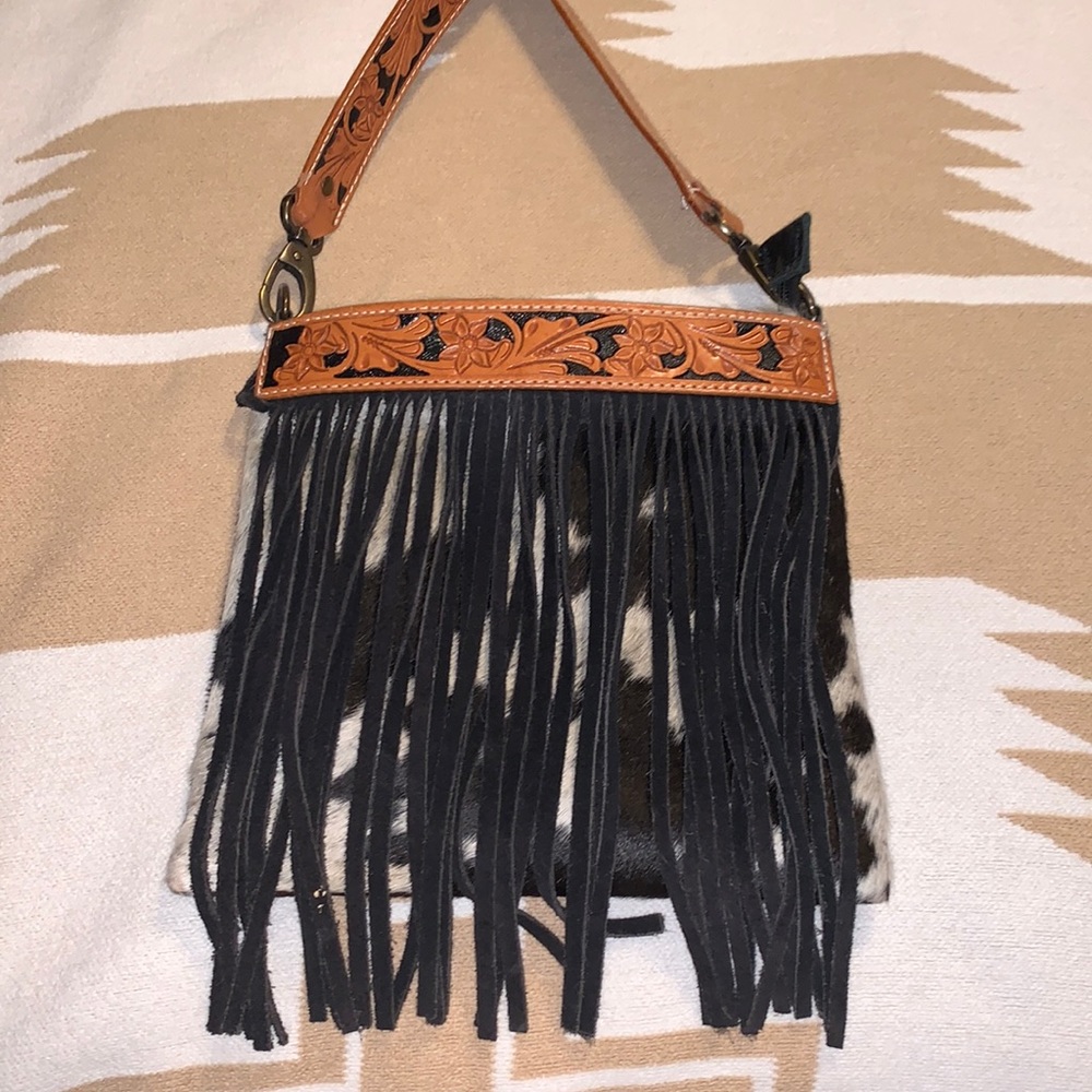 American Darling Cowhide Fringe Crossbody